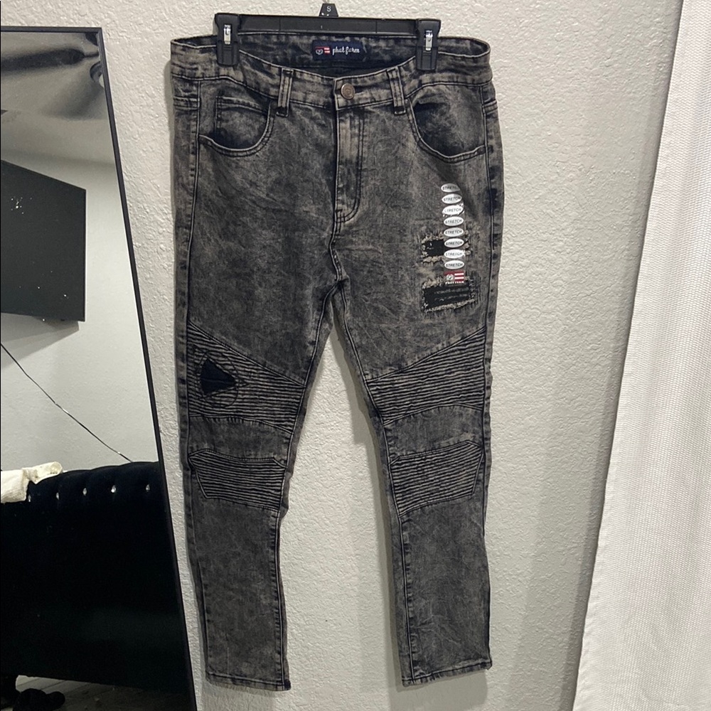 Phat Farm Black Skinny Distressed Jeans